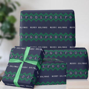 Golf Merry Golfmas Christmas Wrapping Paper