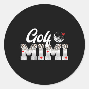 Golf Mimi Leopard Golfer Mimi Of A Golf Player Mim Classic Round Sticker