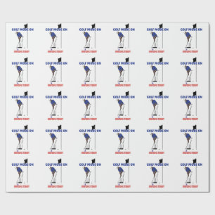 Golf Mode ON: Swing First Funny Golfer Graphic T Wrapping Paper