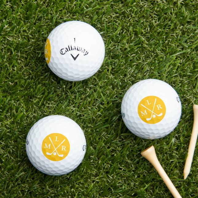 Golf Modern Elegant Monogram Typography Initials Golf Balls (Insitu Grass)