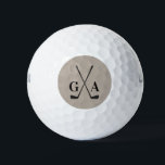 Golf modern typography initials monogram elegant  balls<br><div class="desc">Golf modern typography initials monogram simple elegant beige and black design.</div>
