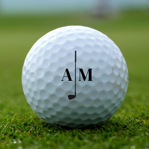 Golf modern typography initials monogram elegant balls