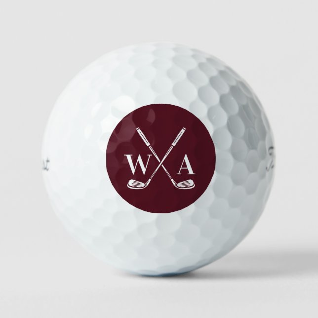 Golf modern typography initials monogram elegant  balls (Front)