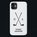 Golf modern typography initials monogram elegant  iPhone 11 case<br><div class="desc">Golf modern typography initials monogram simple elegant design.</div>