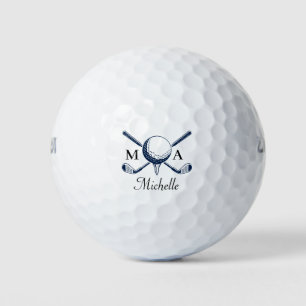 Golf modern typography initials monogram elegant  golf balls