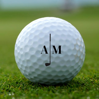 Golf modern typography initials monogram elegant golf balls