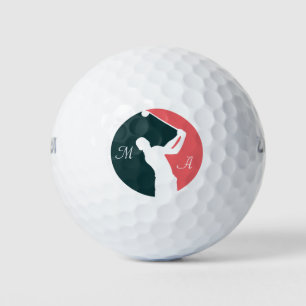 Golf modern typography initials monogram elegant golf balls