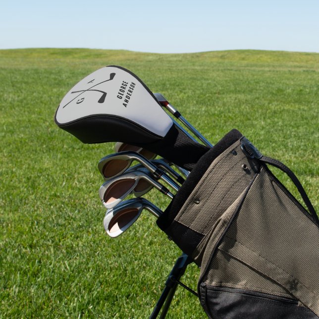Golf modern typography initials monogram elegant head cover (In Situ)