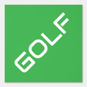 GOLF Modern White Text Bright Green Background Wallpaper