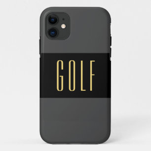GOLF  Modern Wide Sporty Bold Grey Black Stripes iPhone 11 Case