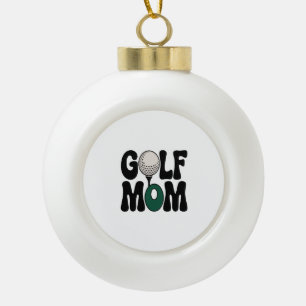 Golf Mom Ceramic Ball Christmas Ornament