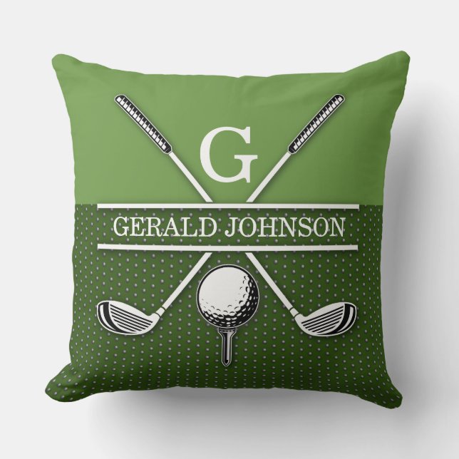 Golf Monogram Design Throw Pillow (Front)