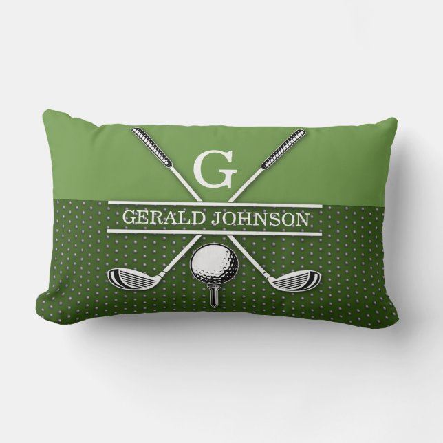 Golf Monogram Design Throw Pillow (Front)