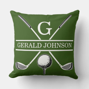 Golf Monogram Design Throw Pillow