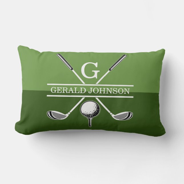 Golf Monogram Design Throw Pillow (Front)