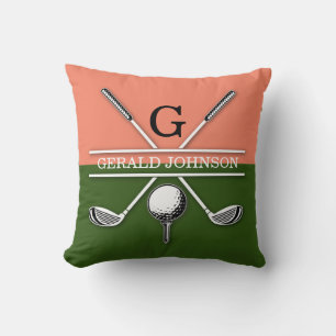 Golf Monogram Design Throw Pillow