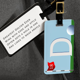 Golf Monogram Greatest Golfer Luggage Tag