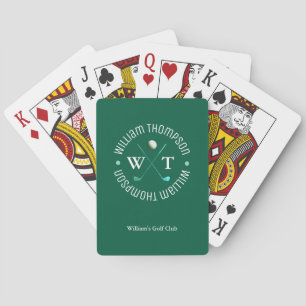 Golf Monogram HunterGreen Playing Cards