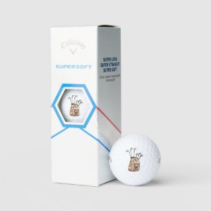 Golf monogram intial watercolor Golf bag logo Balls