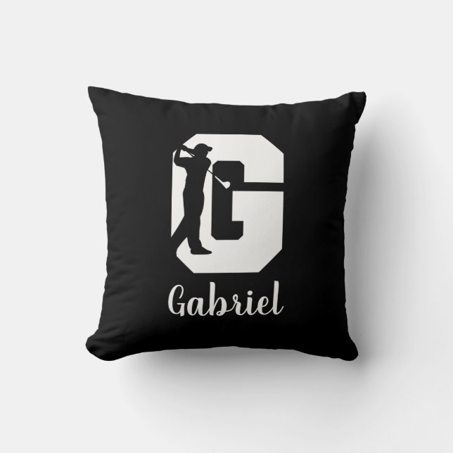 Golf Monogram Letter G Personalised Cushion (Front)