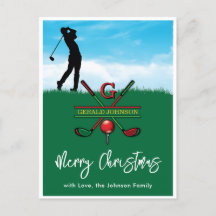 Golf Monogram Merry Christmas-Holiday Design