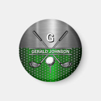 Golf Monogram Metallic Green and Silver