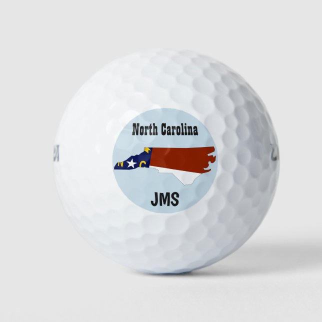 Golf Monogram North Carolina Flag Map Balls (Front)