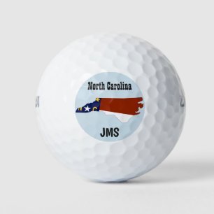 Golf Monogram North Carolina Flag Map Golf Balls
