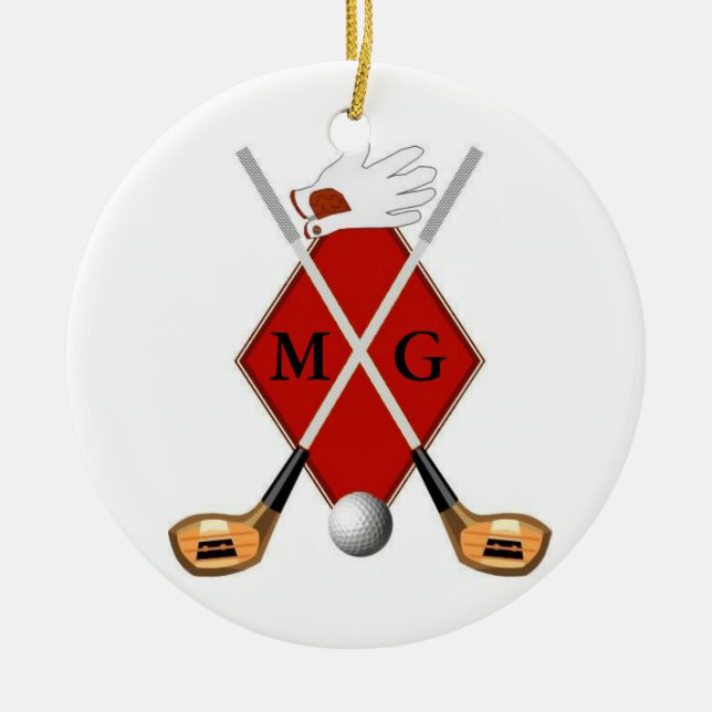 Golf Monogram Ornament (Front)