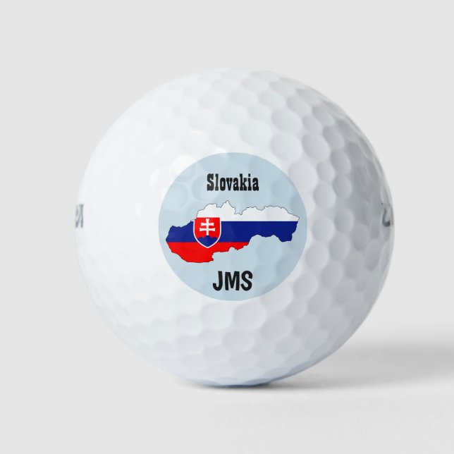 Golf Monogram Slovakia Flag Map Golf Balls (Front)