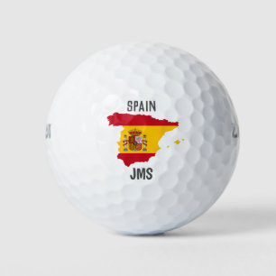 Golf Monogram Spain Flag Map Golf Balls