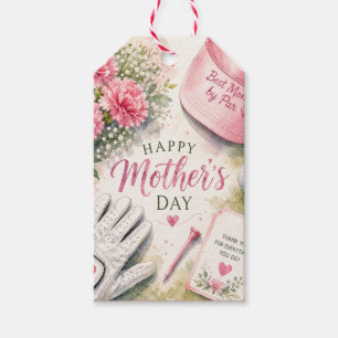 Golf Mother’s Day with Golf Ball and Flowers Gift Tags