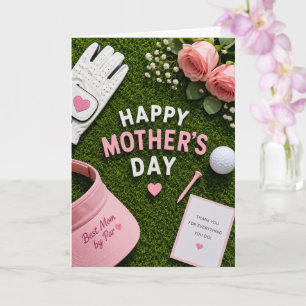 Golf Mother's Day  for golf mum with ball on green Card