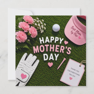 Golf Mother's Day for golf mum with ball on green Card