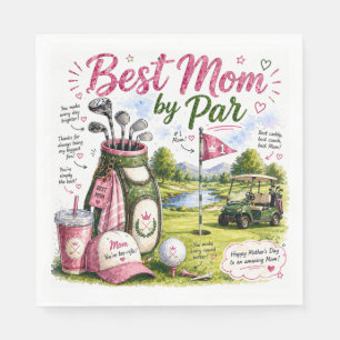 Golf Mother's Day themed Best Mum by Par Napkin