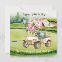 Golf Mother's Day  with Golf Cart and Flowers 
