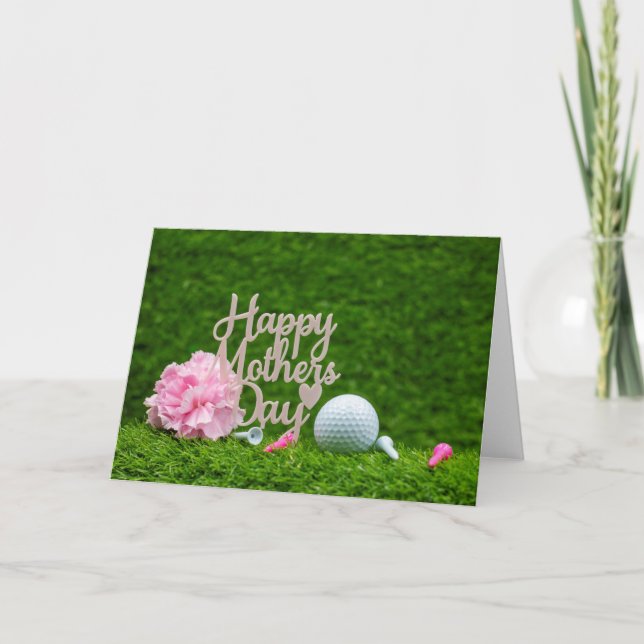 Golf Mother's Day with golf tee I love you mum Car Card (Front)