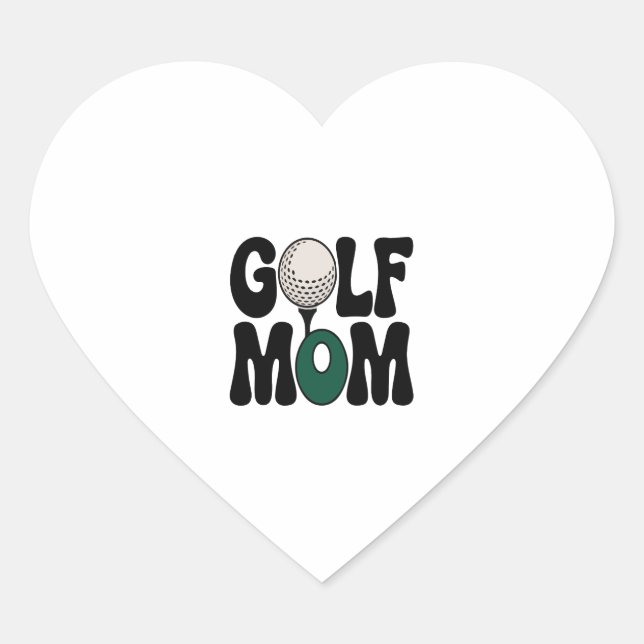 Golf Mum Heart Sticker (Front)