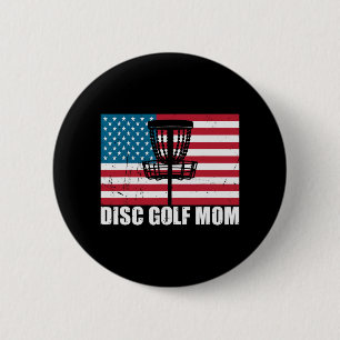 Golf Mum Usa American Flag Mothers Day Gift 4th Of 6 Cm Round Badge