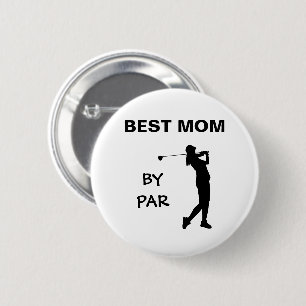 Golf Mummy Golfer Pun Mother's Day Best Mum By Par 6 Cm Round Badge