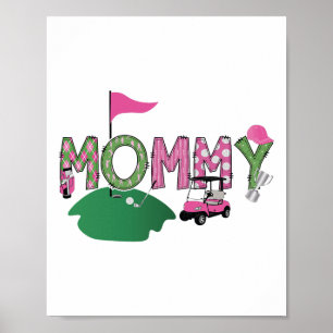 Golf Mummy Hole In One Golf 1st Birthday Party Poster