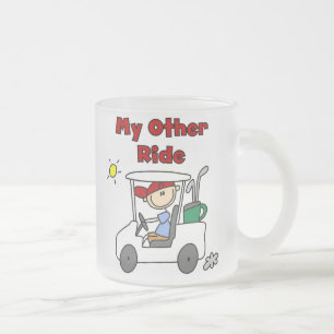 Golf My Other Ride Frosted Glass Coffee Mug
