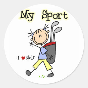 Golf My Sport Classic Round Sticker