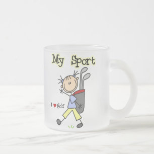 Golf My Sport Frosted Glass Coffee Mug