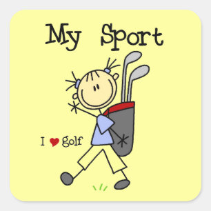 Golf My Sport Square Sticker