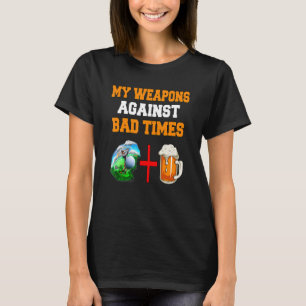Golf   My Weapons Against Bad Times Golf + Beer T-Shirt