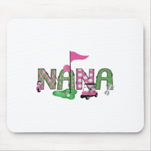 Golf Nana Pink Hole In One Golf 1st Birthday Girl Mouse Mat