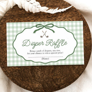 Golf New to the Club Baby Shower Diaper Raffle Enclosure Card