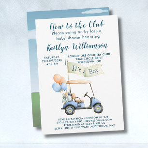 Golf New to the Club Baby Shower Invitation