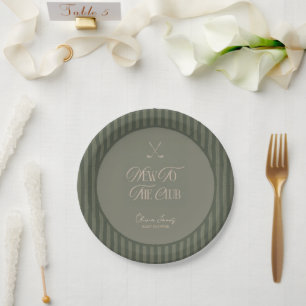 Golf new to the club baby shower paper plate
